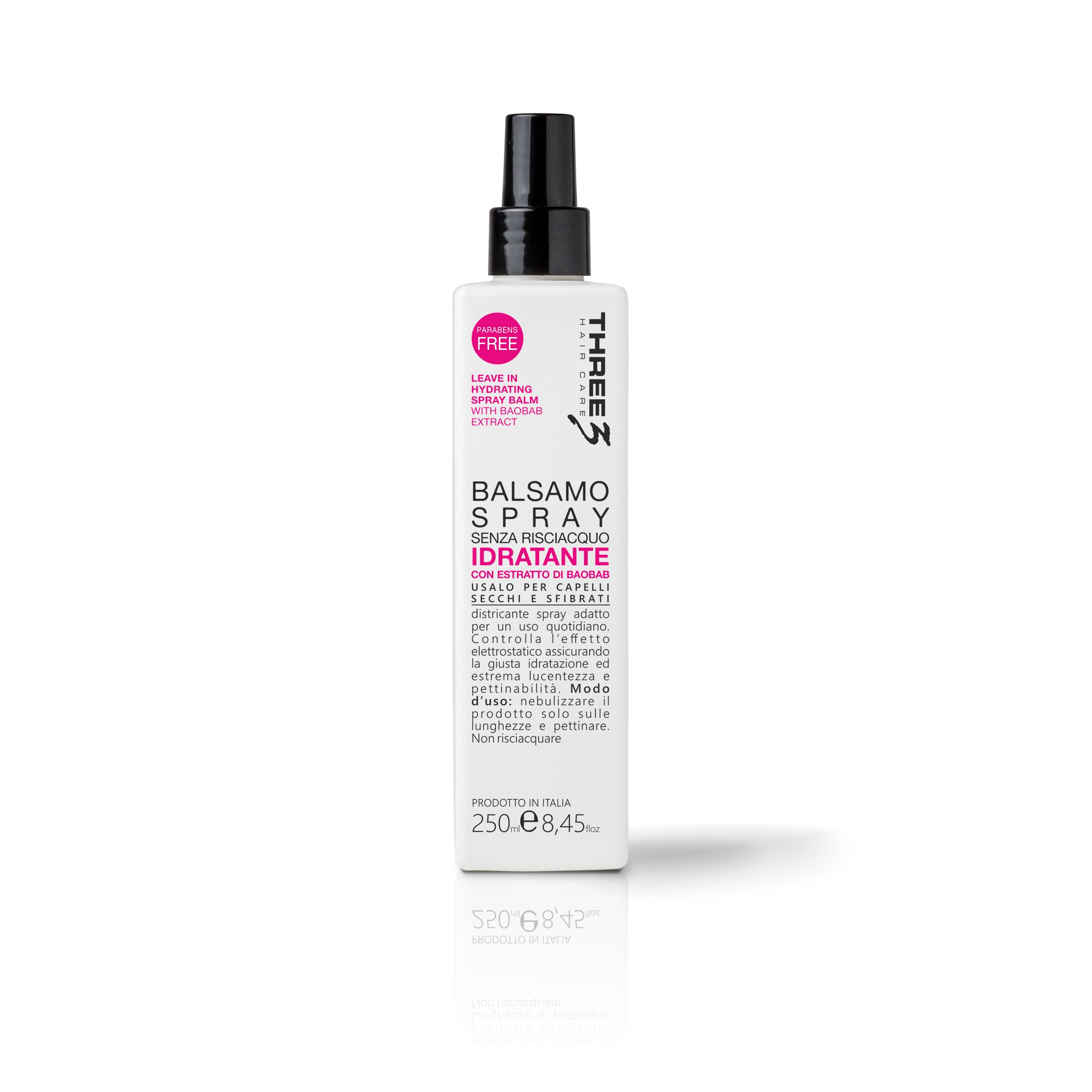 THREE Hydrating Hair Spray Balm With Baobab Extract. Leave In Product 250ml