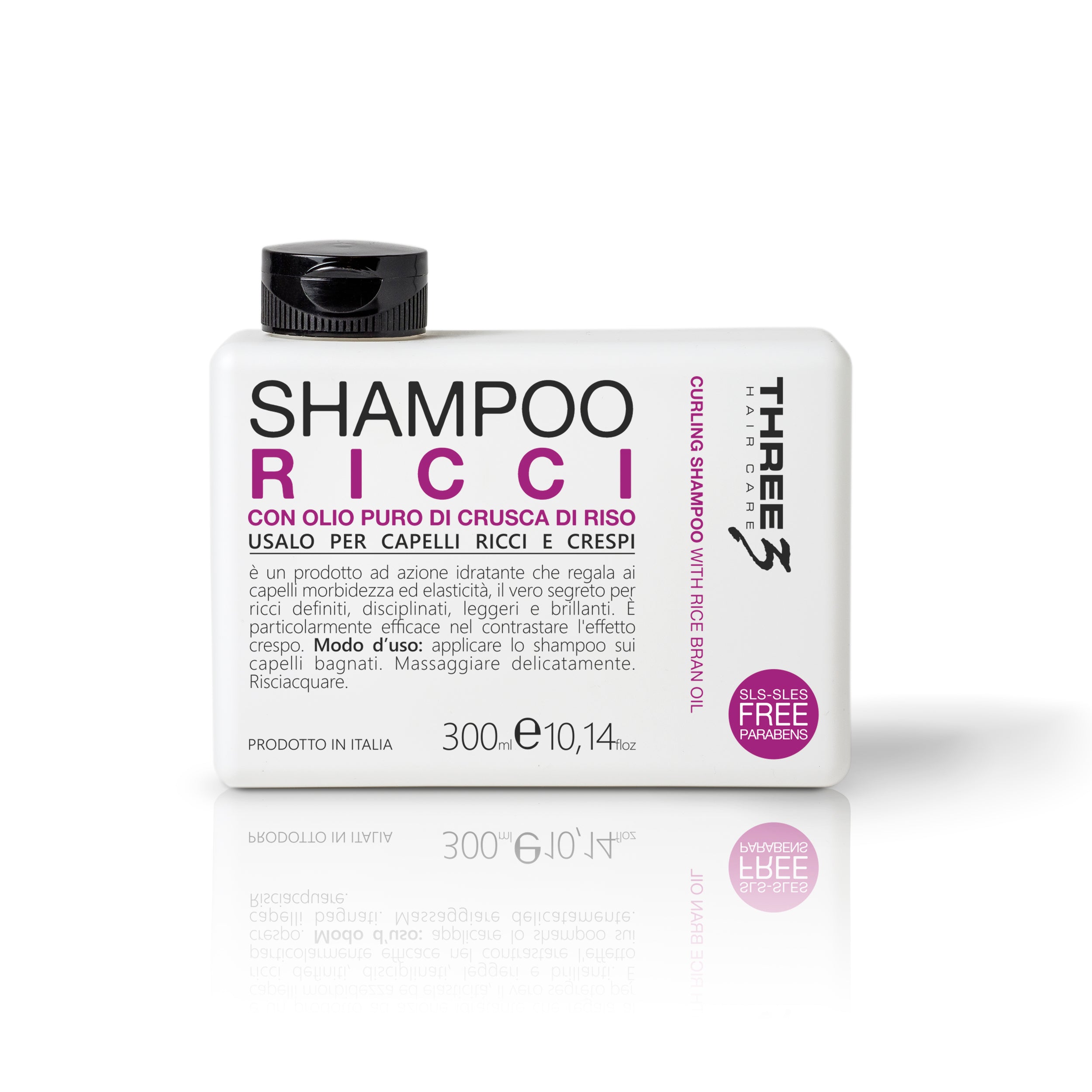 THREE Hair Curling Shampoo With Rice Bran Oil 300ml