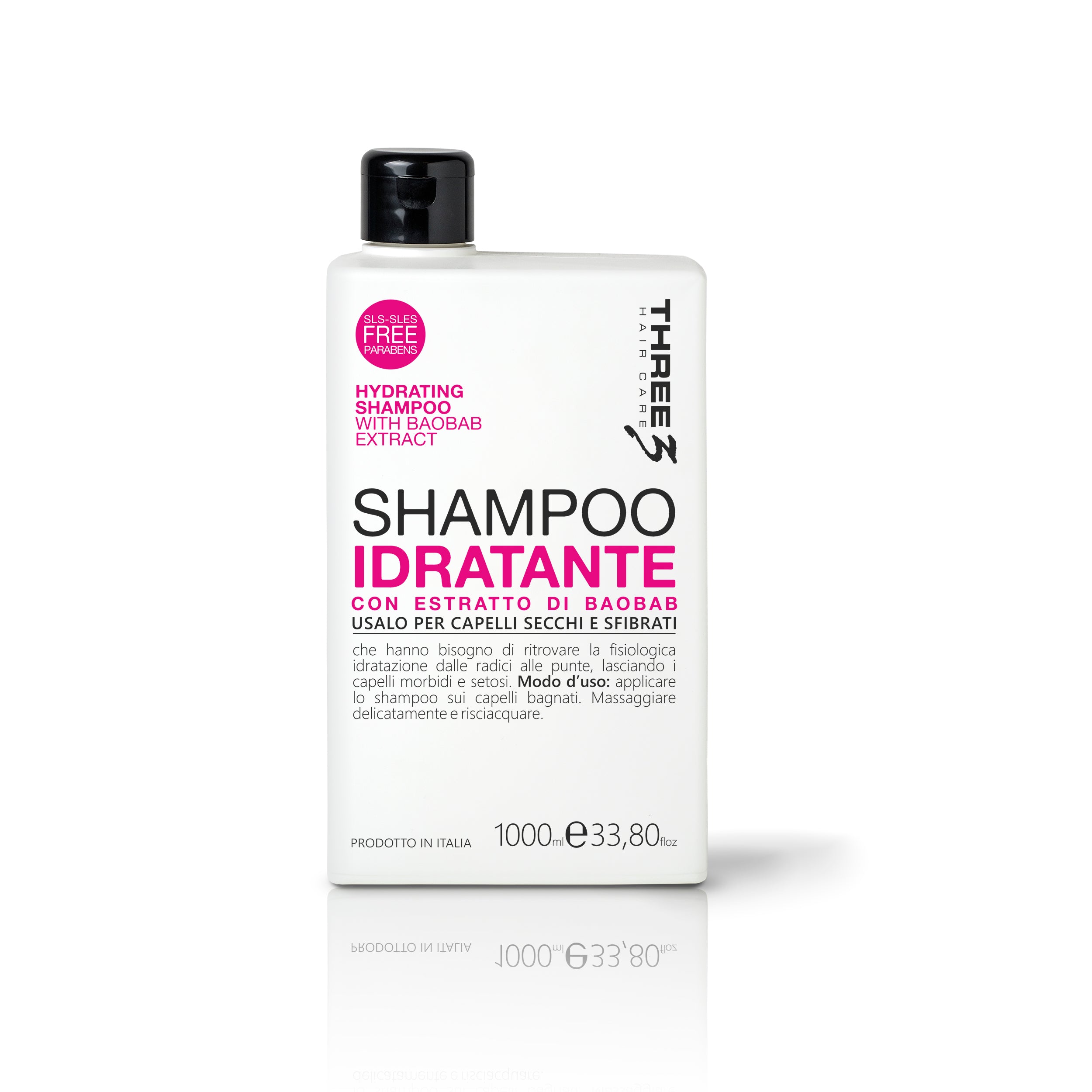 THREE Hair Hydrating Shampoo With Baobab Extract 1000ml