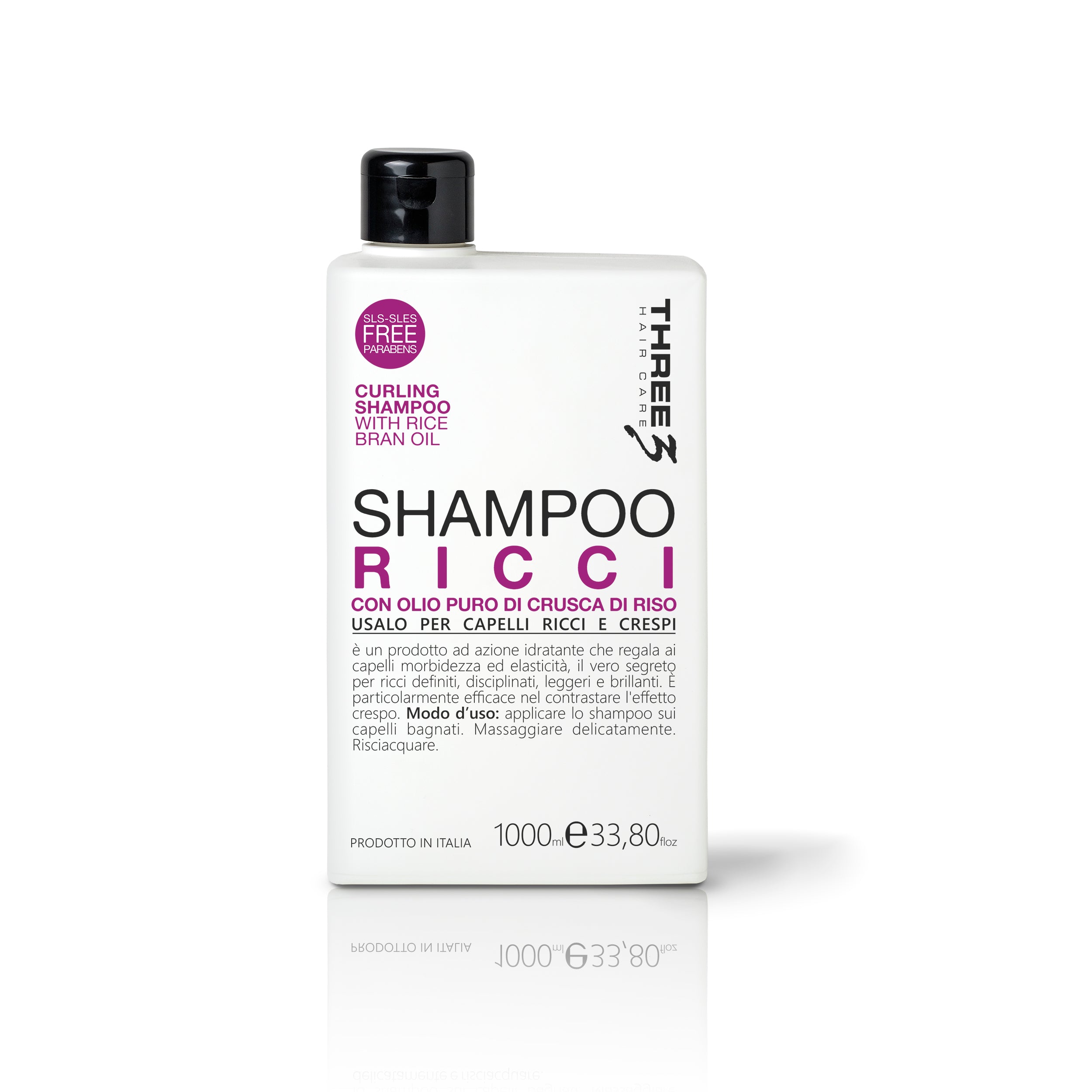 THREE Hair Curling Shampoo With Rice Bran Oil 1000ml