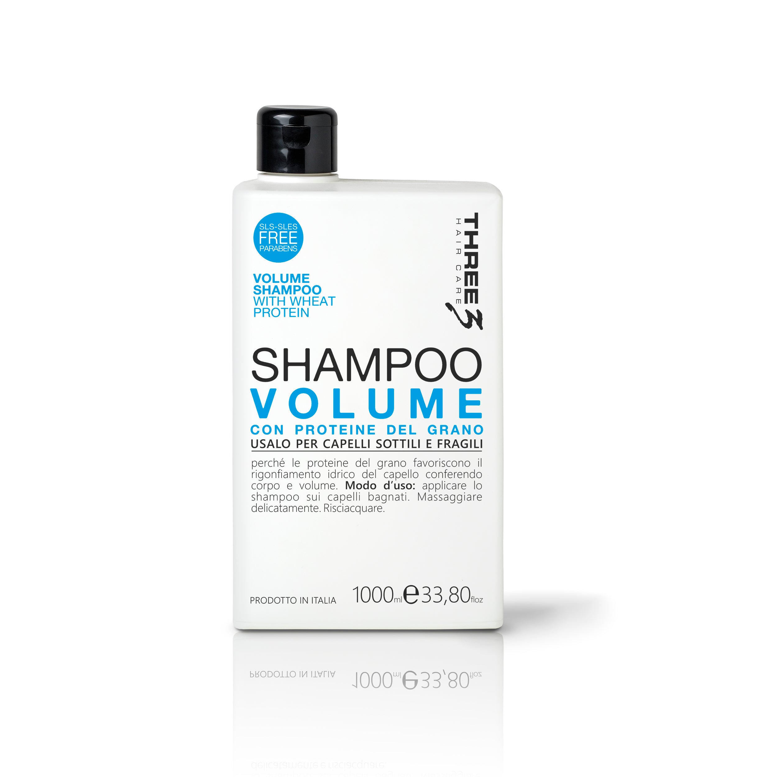 THREE Volume Hair Shampoo With Wheat Protein 1000ml